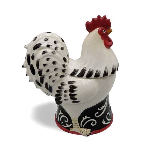 TOSCANA Adamo Ceramic Rooster Cookie Jar Italy Rustic Farmhouse 10" - As Is - Picture 2 of 15